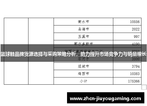 篮球鞋品牌货源选择与采购策略分析，助力提升市场竞争力与销量增长